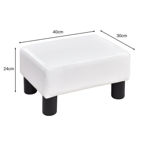 Costway PU Leather Ottoman Upholstery Low Footstool Sofa Side Footrest Stool 1