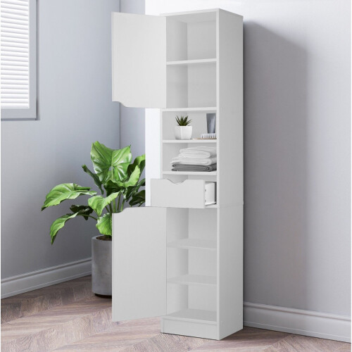 High Gloss Bathroom Tallboy Free Standing Cabinet Tall Storage 2