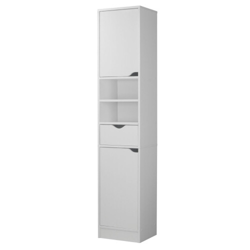 High Gloss Bathroom Tallboy Free Standing Cabinet Tall Storage