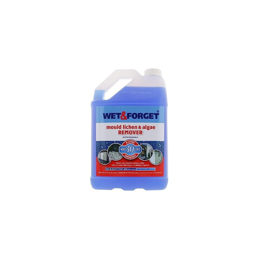 Wet & Forget Mould, Lichen, Algae, Black Mould Remover Bleach Free, 5L