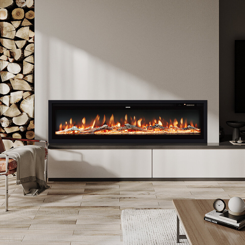 (50 Inch) Electric Fireplace with Remote 9 Flame Colors 900W/1800W