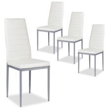 Set of 4 Dining Chairs Upholstered Kitchen Armless Chair W/ Cushion