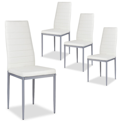Set of 4 Dining Chairs Upholstered Kitchen Armless Chair W/ Cushion