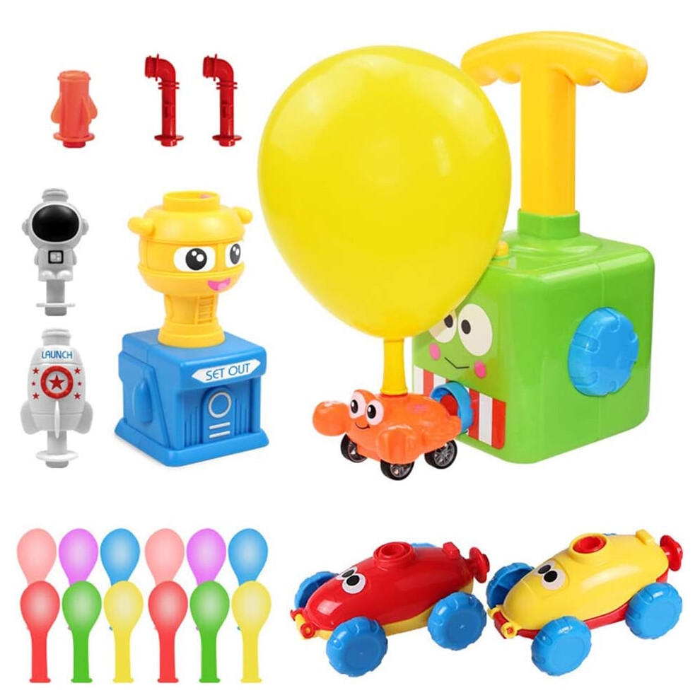 Balloon Powered Car with Launch Pad Toys Air Inertia Balloon Pump Cars