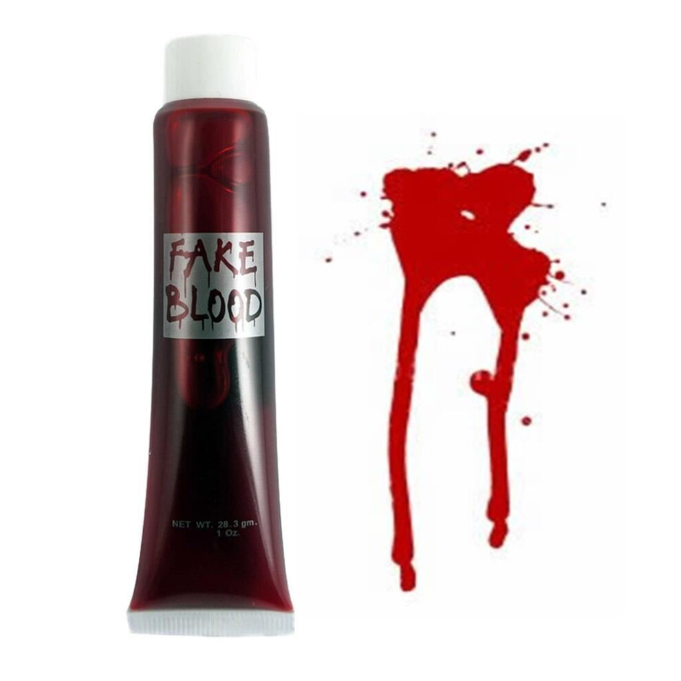 2Pcs 28ml Fake Blood Tube - Halloween Horror Makeup for Wounds Modeling Face/Body