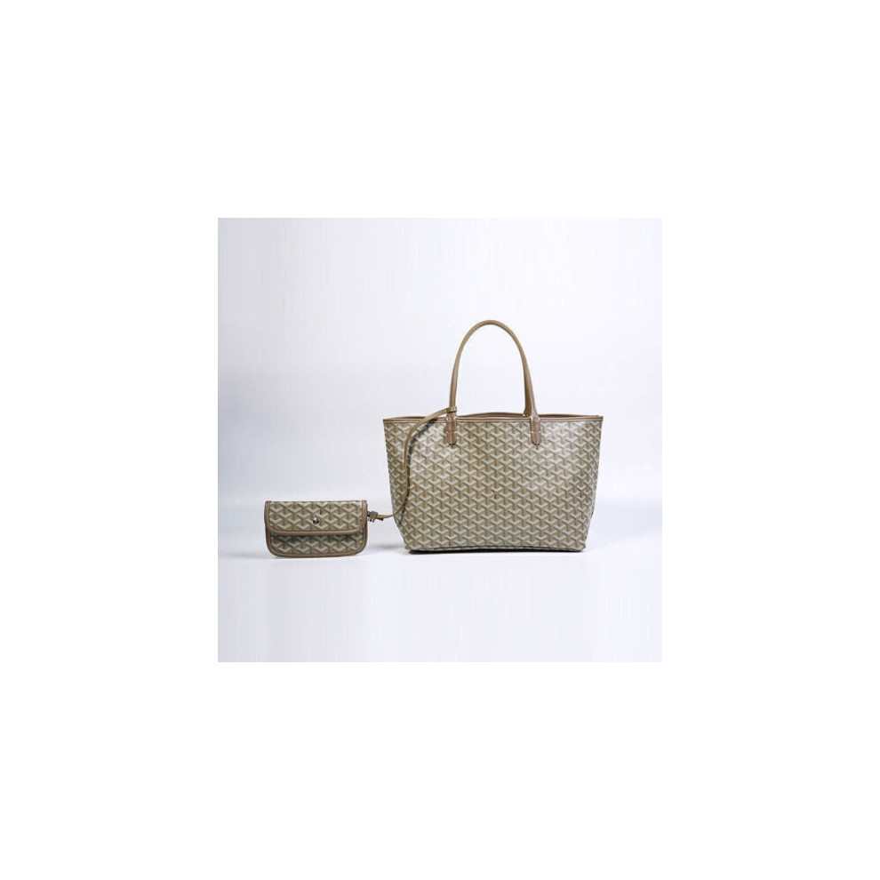 (khaki, medium) UK Goyard Dog Tooth Bag Large Capacity Tote Mother Bag Handbag Gifts Women NEW 