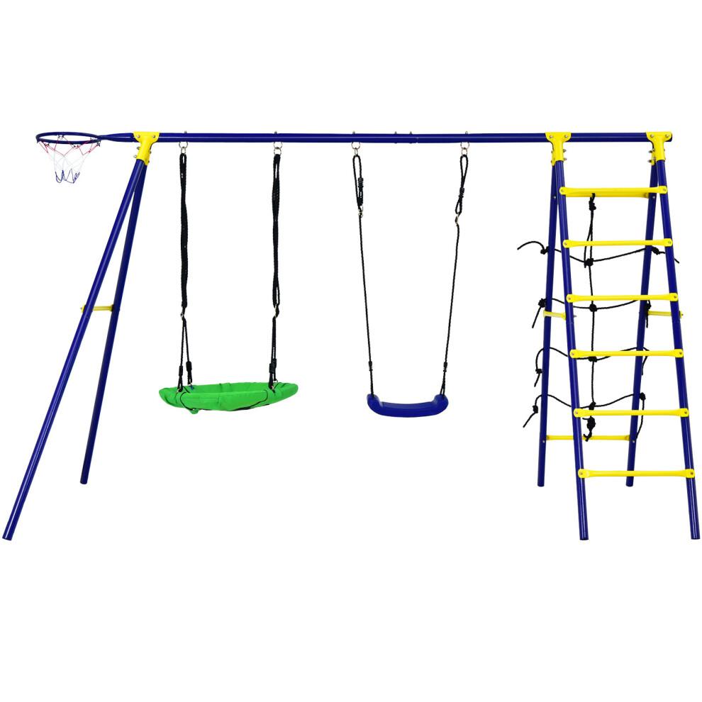Casart 5-In-1 Outdoor Kids Swing Set Backyard Playground Park Combo Swing Set