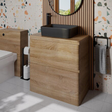 Bathroom Cloakroom Vanity Unit Storage Cabinet Countertop Wash Basin Wood 800mm