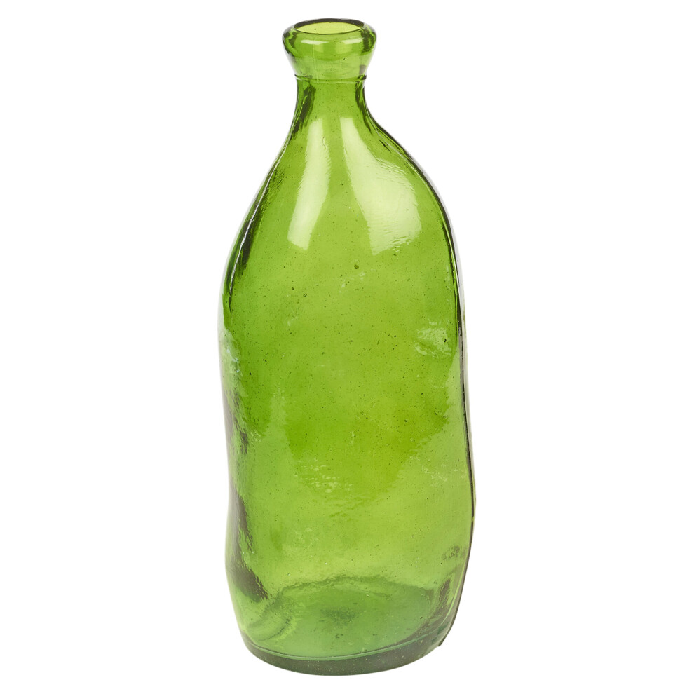 (Green) 36cm 3.1L Recycled Coloured Glass Lea Flower Vase