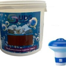 SUDS-ONLINE 5kg Multifunctional Chlorine Tablets 20g Swimming Pool Chemicals With Floating Dispenser