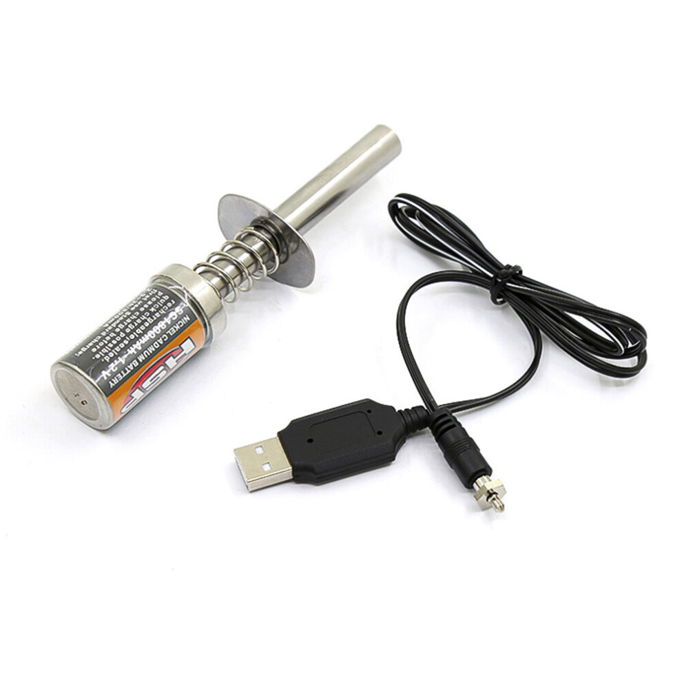 RC Nitro 1.2 V 1800Mah Rechargeable Glow Plug Igniter DC USB Charger for Gas Nitro Engine Power 1/10 1/8 RC Car