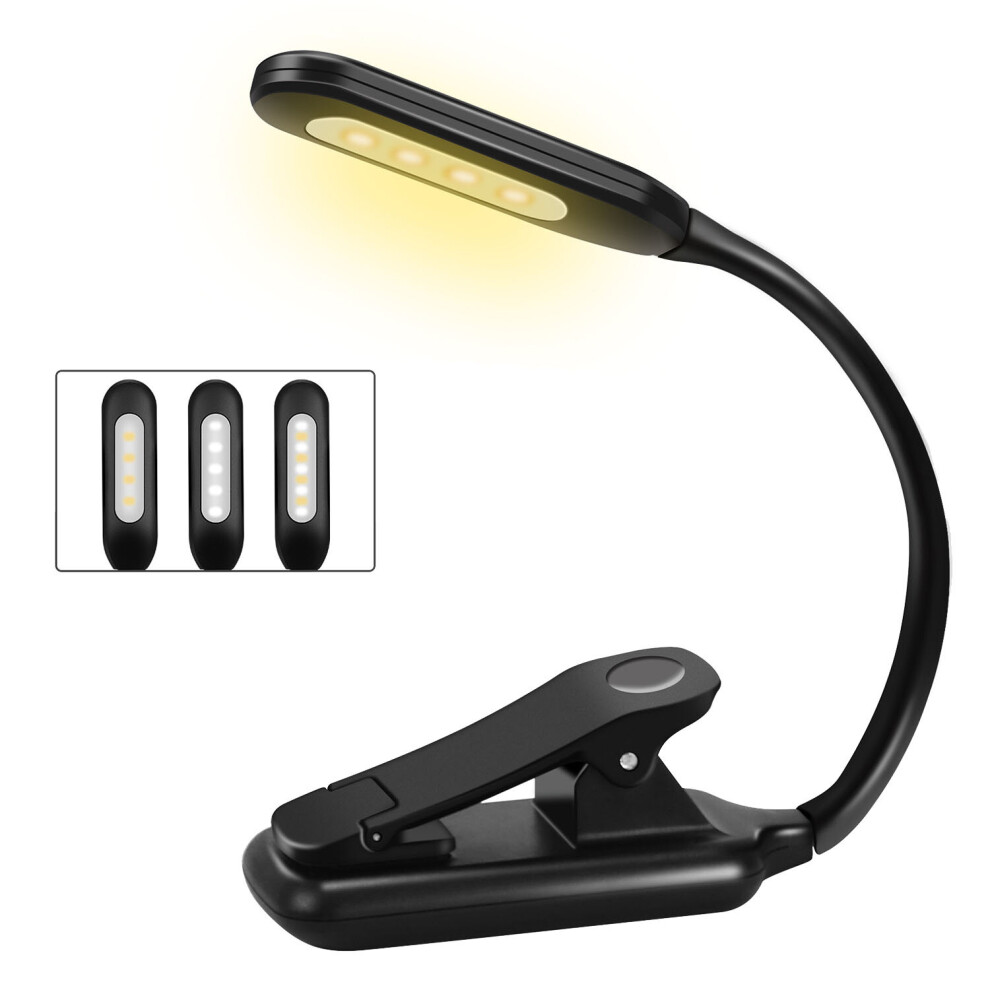 Book Light, Rechargeable Reading Light, 9 LED Book Light for Reading in Bed with 3 Brightness, Easy Clip on Reading Lamp