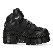 (43) NEW WALL285-S3 Unisex Metallic Black Leather Boots