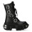 New Rock (39) WALL1473-S11 Unisex Metallic Black Gothic Boot 1