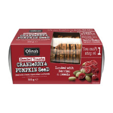 Olinas Bakehouse Seeded Toasts - Cranberry and Pumpkin Seed 100g (Pack of 12)