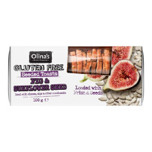 Olinas Bakehouse Seeded Toasts Gluten Free Fig and Sunflower 100g (Pack of 12)