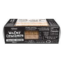 Olina's Bakehouse Wafer Crackers Cracked Pepper 100g (Pack of 12)