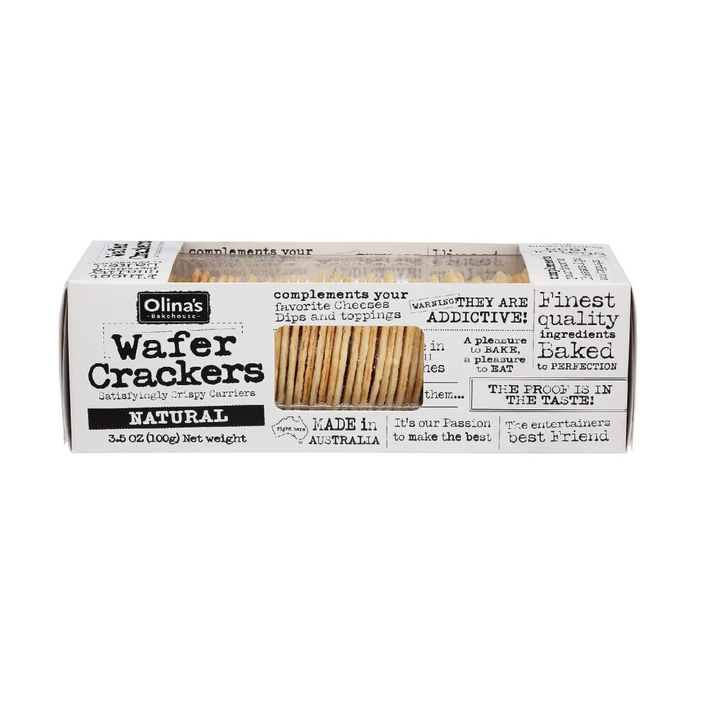 Olina's Bakehouse Natural Wafer Crackers 100G (Pack Of 12)