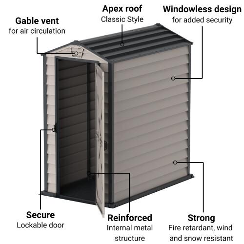 BillyOh BillyOh EverMore Apex Plastic Shed - 4x6ft 2