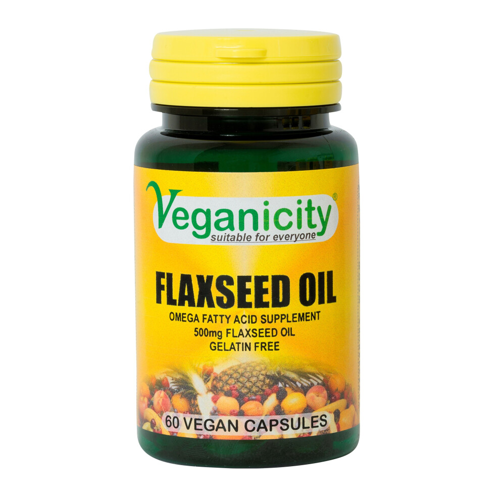 Veganicity Flaxseed Oil 500Mg 60 Vcaps (Pack Of 12)