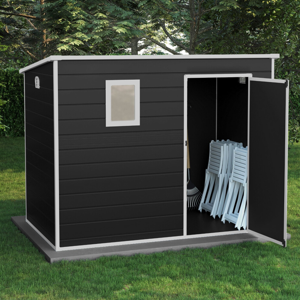 (8x5) BillyOh Oxford Pent Plastic Shed Dark Grey With Floor
