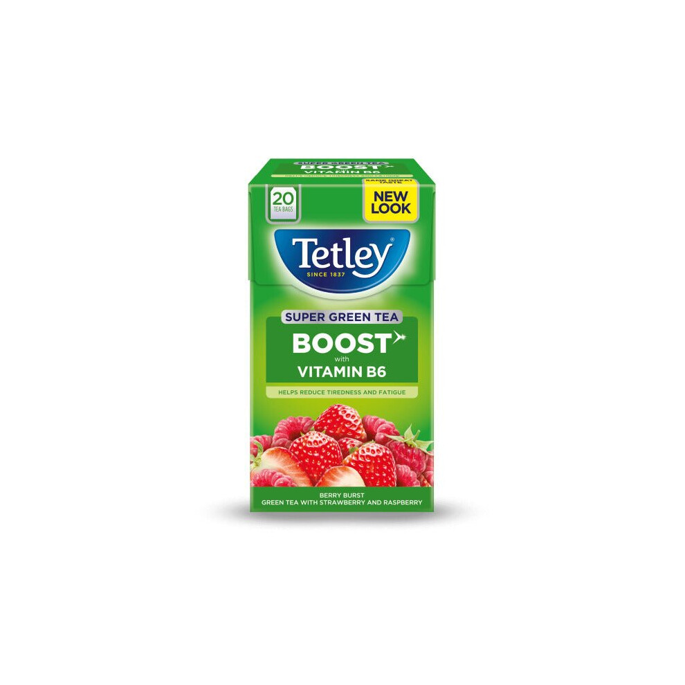 Tetley Boost Strawberry & Rasberry 20 Bags (Pack of 4)