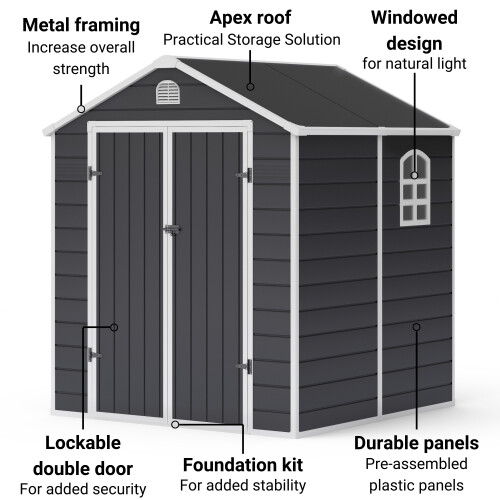 BillyOh (6x6) BillyOh Ashford Apex Shed With Foundation Kit 1