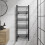DuraTherm Heated Towel Rail Matt Black 1200 x 450mm Flat 1