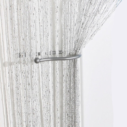 (White) Glitter String Door String Curtain Panels Fly Screen Room Divider Voile Curtains