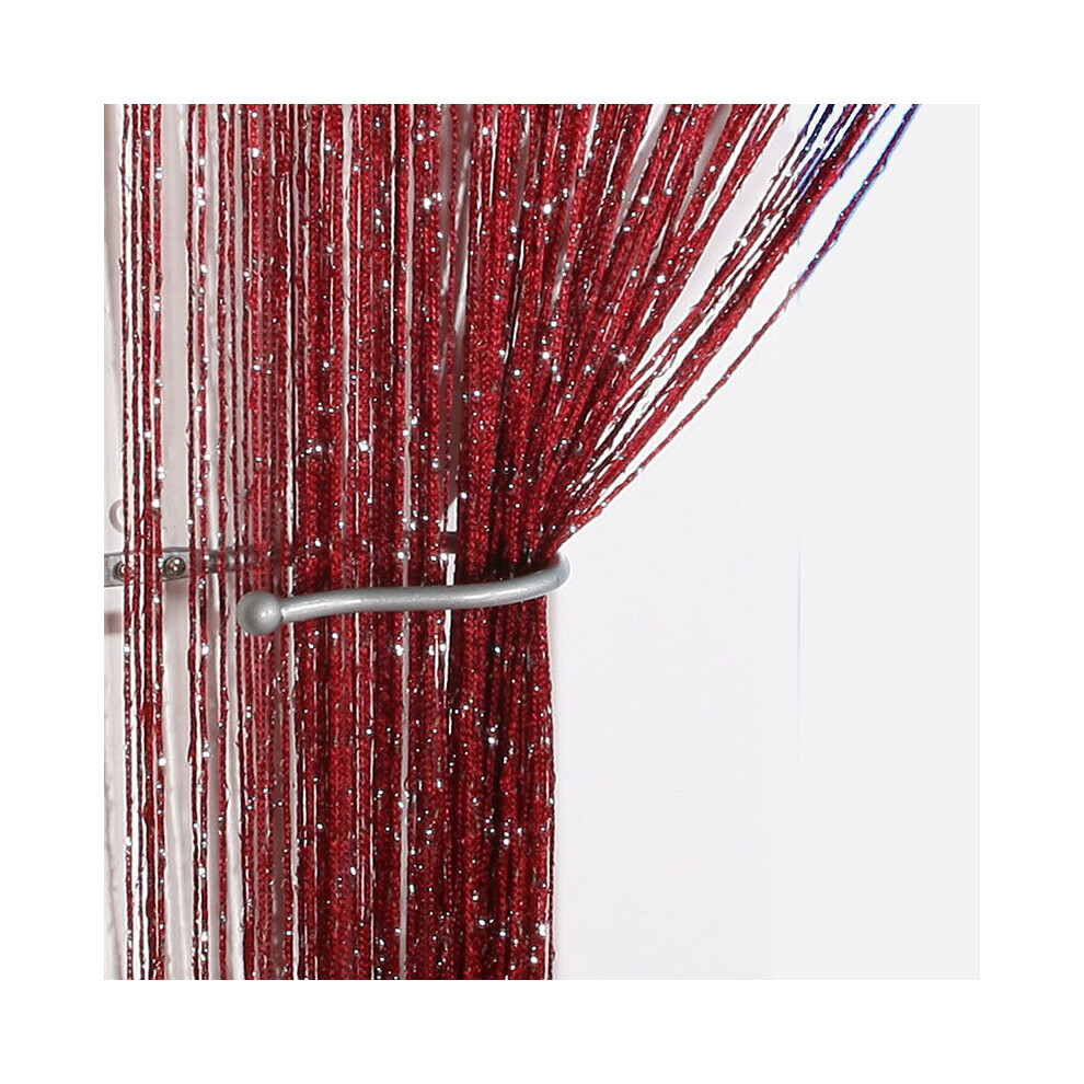 (WineRed) Glitter String Door String Curtain Panels Fly Screen Room Divider Voile Curtains