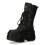 New Rock (38) NEW WALL373-S5 Unisex Metallic Black Leather Boots 5