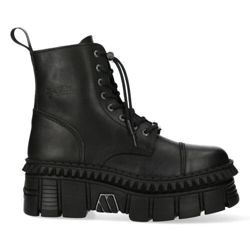 New Rock (36) NEW WALL083CCT-S6 Unisex Metallic Black Boots