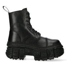 (40) NEW WALL083C-S5 Unisex Metallic Black Leather Boot