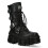 New Rock (38) NEW WALL373-S5 Unisex Metallic Black Leather Boots 3
