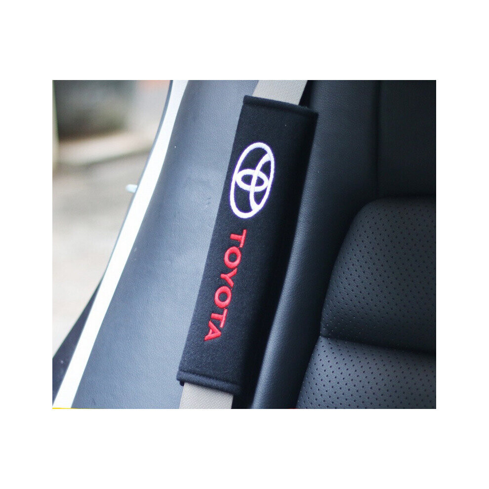 Paktoo 2Pcs Toyota Soft Plush Seat Belt Covers - Velvet-Touch Comfort, Foam Padding, Easy Hook And Loop Attachment