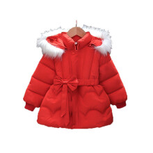 (Red, 2-3 Years) Kids girls Padded Winter Coats Jackets Hooded UK
