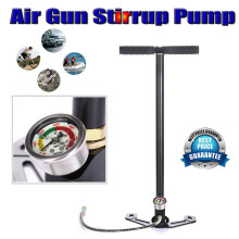 High Pressure Stirrup Pump with Pressure Gauge for PCP Pistols, Rifles and Air Guns, Automobile Tires 3 Stage 4500psi Safety Design