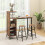 Casart 3PCS Bar Table Chairs Set Industrial Pub Table & Stools w/ Wine Racks 4