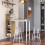 Casart 3PCS Bar Table Chairs Set Industrial Pub Table & Stools w/ Wine Racks 3