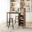 Casart 3PCS Bar Table Chairs Set Industrial Pub Table & Stools w/ Wine Racks 5