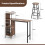 Casart 3PCS Bar Table Chairs Set Industrial Pub Table & Stools w/ Wine Racks 2