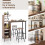 Casart 3PCS Bar Table Chairs Set Industrial Pub Table & Stools w/ Wine Racks 6