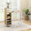 Casart 3PCS Bar Table Chairs Set Industrial Pub Table & Stools w/ Wine Racks 4