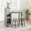 Casart 3PCS Bar Table Chairs Set Industrial Pub Table & Stools w/ Wine Racks 4