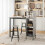 Casart 3PCS Bar Table Chairs Set Industrial Pub Table & Stools w/ Wine Racks 5