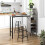 Casart 3PCS Bar Table Chairs Set Industrial Pub Table & Stools w/ Wine Racks 1
