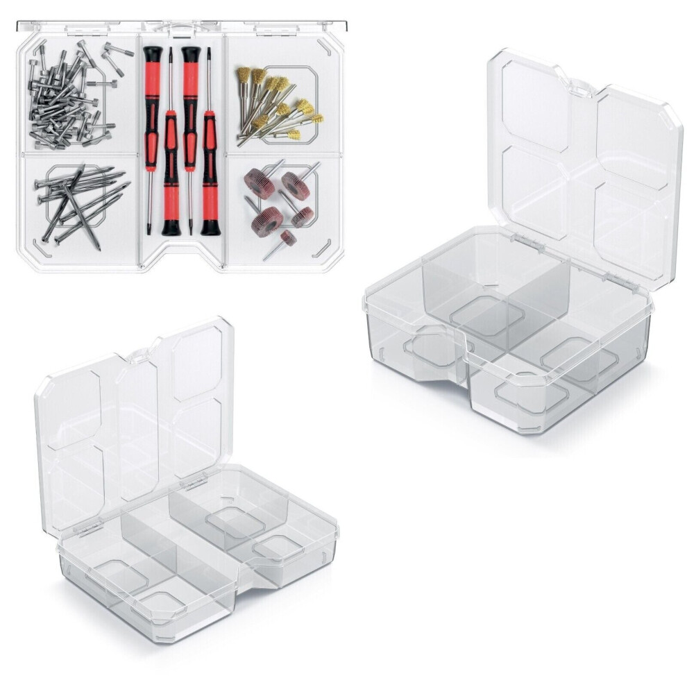 (Model 1) Transparent Box Organiser Crafts Fishing Sewin Case Small Parts DIY Screws Nails