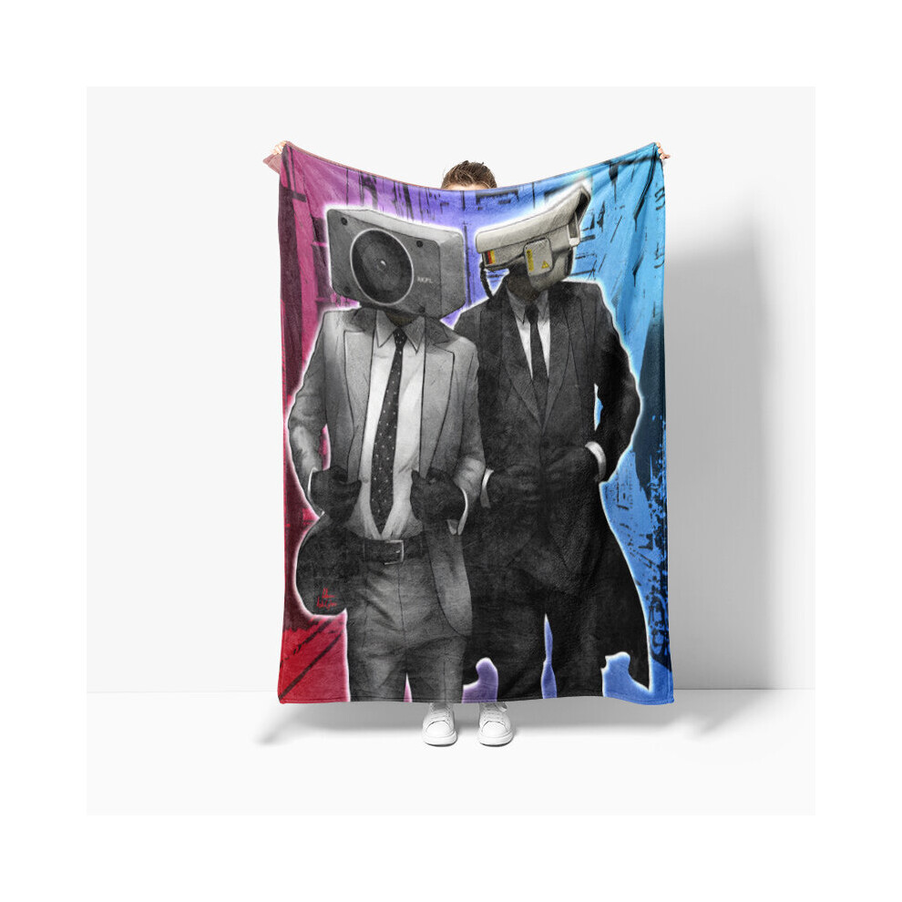 (Style E, S) Skibidi Cartoon Toilet Flannel Blanket Sleeping Bedding Accessories Office