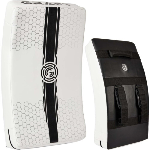 (White/Black, Single) GRAFT Thai Pads, Kick Shield, Strike Shield, Pads