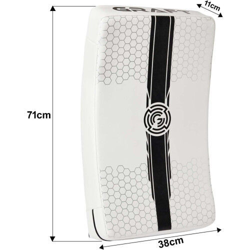 (White/Black, Pair) GRAFT Thai Pads, Kick Shield, Strike Shield, Pads 1